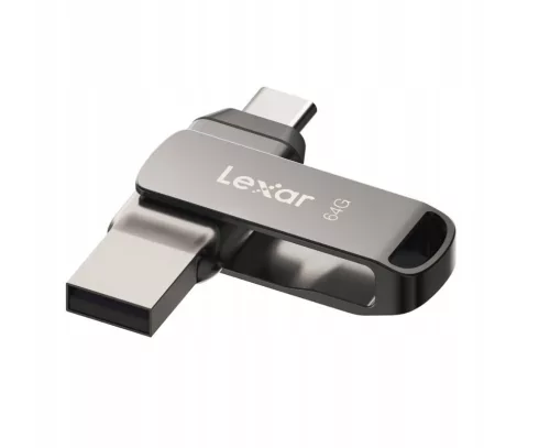Lexar® JumpDrive® D400 USB 3.1 Type-C Dual Slot Metal PenDrive – for phone and computer. Aluminum housing, 64GB