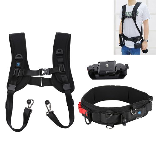 PULUZ 3 in 1 DSLR Camera Mount Kit - Waist Strap + Double Shoulder Strap + Quick Release Clip (PKT38)