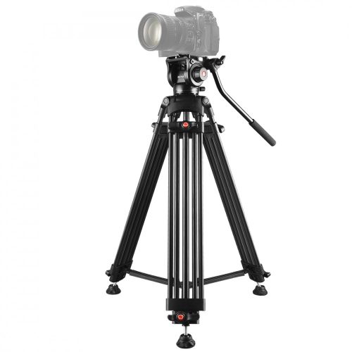 PULUZ Professional camera stand + head for DSLR / SLR cameras - aluminum frame, high load capacity: 10kg, height adjustable between 80-160cm