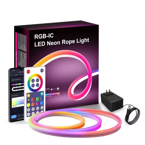 RSH® LD05 - SMART, RGB LED neon strip - 5 meters, control: app and remote control, 16 million colors, 4 lighting modes, wall mounting