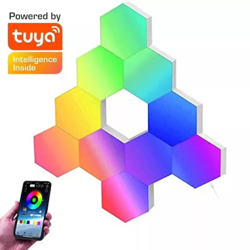 RSH® QG10 - Smart Hexagon (RGB) wall lamp - 10 pieces, app +