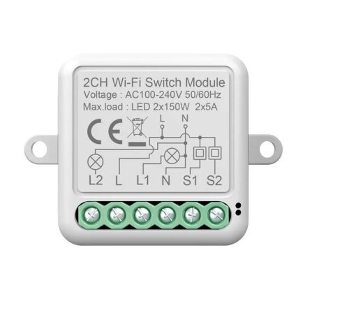 RSH® SB02 WiFi - 2 chanel SMART switch - Application control, timing, voice instructions. Amazon Echo, Google Home and IFTTT integration