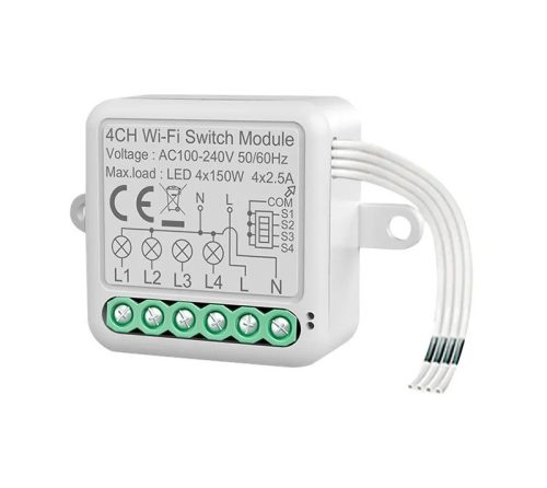 RSH® SB04 WiFi - 4 chanel SMART switch - Application control, timing, voice instructions. Amazon Echo, Google Home and IFTTT integration