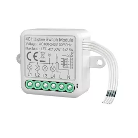   RSH® SB04 ZigBee - 4-way SMART switch - Application control, timing, voice instructions. Amazon Echo, Google Home and IFTTT integration