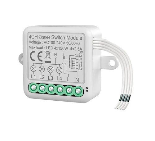 RSH® SB04 ZigBee - 4-way SMART switch - Application control, timing, voice instructions. Amazon Echo, Google Home and IFTTT integration