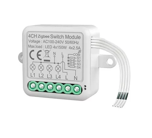 RSH® SB04 ZigBee - 4-way SMART switch - Application control, timing, voice instructions. Amazon Echo, Google Home and IFTTT integration
