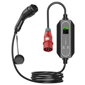   Radian 11kW | 3x16A | Type 2 | Portable EV Charger - Three-phase (3x16A) portable electric car charger | 5m cable
