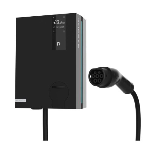 Raedian NEO 11kW AC Wallbox - Electric car wall charger | 11kW - 3x16A | Type 2 cable | Application and RFID card control - Black