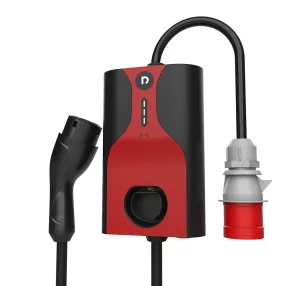   Raedian NORA AC Wallbox - 11kW | 3x16A | Type 2 | - Three-phase (3x16A) Wallbox / portable electric car charger | 5m cable - Red