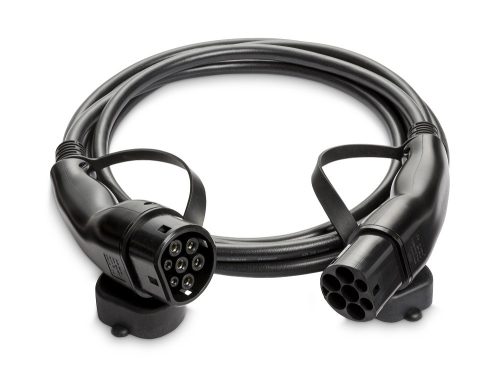 Raedian Type 2 to Type 2 cable for electric car charging, with carrying case - 22Kw | 3x32A | 5 meters - black