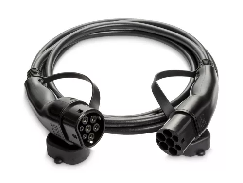 Raedian Type 2 to Type 2 cable for electric car charging, with carrying case - 22Kw | 3x32A | 5 meters - black