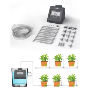   RainPoint® IK10P - Indoor micro drip irrigation system. Manual timing set, USB or 4x AA battery operation
