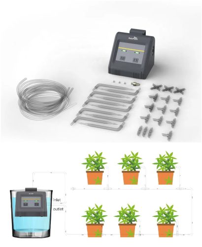 RainPoint® IK10PW Wi-Fi, indoor, automatic watering system without water tap - Can be installed on a balcony or indoors, in an apartment,   - Smart (App control), timing, 4x AA battery operation
