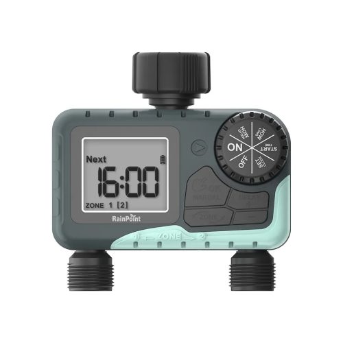 RainPoint® ITV205 - garden tap mounted irrigation valve - 2 separately controllable outputs, 1-week programmable schedule