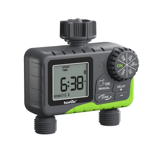 RainPoint® ITV205 - garden tap mounted irrigation valve - 2 separately controllable outputs with repetitive timing settings