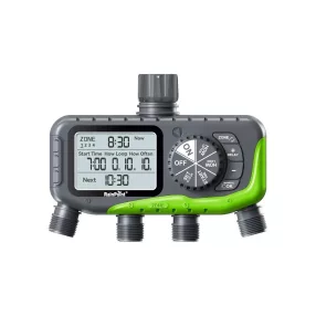   RainPoint® ITV447 - 4-Zone Garden Faucet Water Timer – 1-Week Schedule, 3 Daily Irrigation Cycles