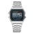 Retro quartz watch - silver color, waterproof design (IP44), stainless steel case