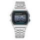 Retro quartz watch - silver color, waterproof design (IP44), stainless steel case