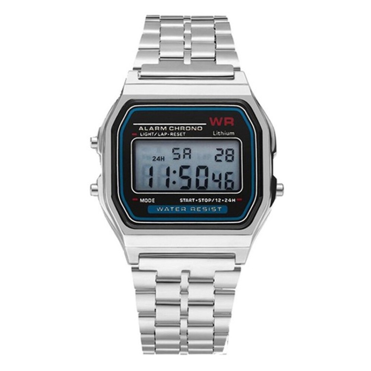 Retro quartz watch silver color waterproof design IP44