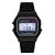 Retro quartz watch - black color, waterproof design (IP44), stainless steel case