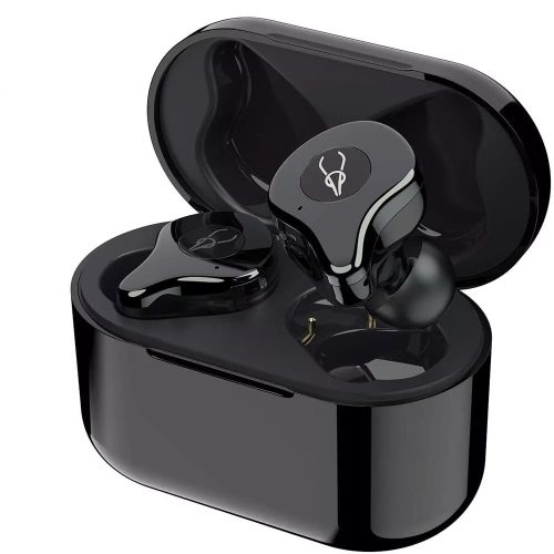 Sabbat E12 Ultra (grey) with QI-wireless charging - True Wireless Earbuds, Bluetooth 5.0 Headphones with Charging Case, Noise Cancelling Built in MicT WS HiFi Bass Stereo in Ear