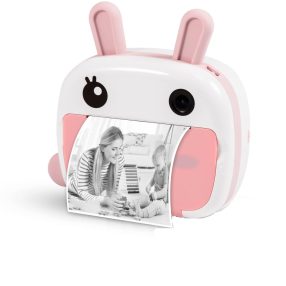   SearySky KX-06AP - Kids camera and instant printer in one. 1080P resolution, large display - pink