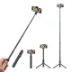 Selfie stick, tripod + extra length -  1300 mm long, with pull-out stand, concealed legs, removable remote control