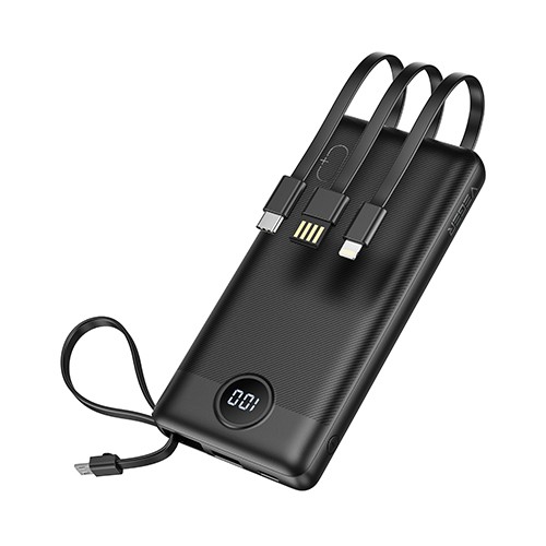 Veger C10 power bank - 10000mAh - built-in, 4 cables, LED charge indicator, 4x 2A charge power