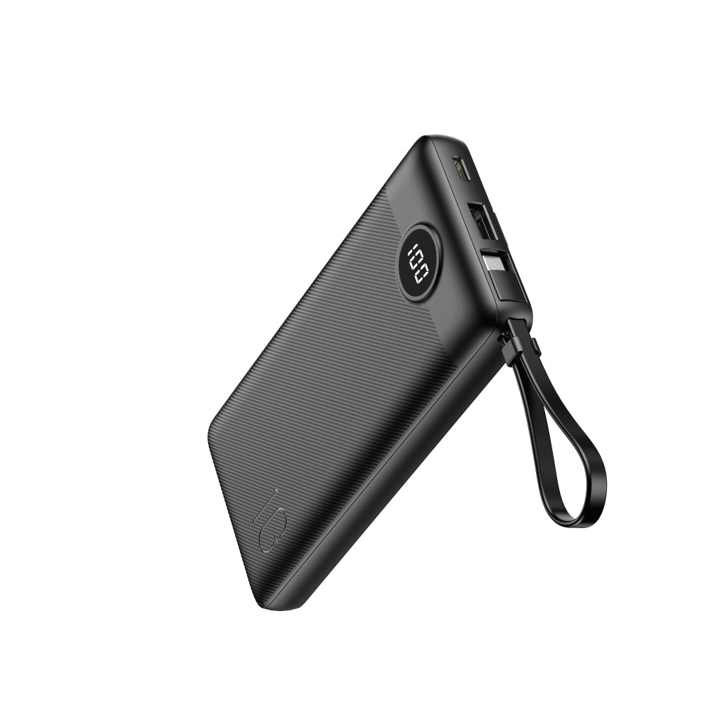 Veger C10 power bank - 10000mAh - built-in, 4 cables, LED ch