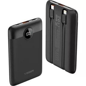  Veger C11 power bank - 10000mAh - built-in cables, LED charging indicator, 3x fast charging output (22,5 Watt)