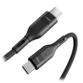   Veger CC02 - 100W USB Type-C - USB Type-C cable - 150 cm, 100W charging, pearl cloth cover - black