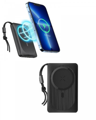 Veger MagOn - Magnetic Wireless Power Bank - 10000mAh, charge 3 devices simultaneously, compact size and weight - black