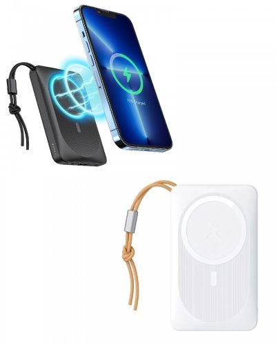 Veger MagOn - Magnetic Wireless Power Bank - 10000mAh, charge 3 devices simultaneously, compact size and weight - white
