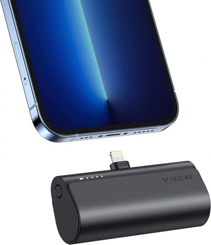 Veger PlugOn Lightning - 5000mAh Power Bank with built-in USB Lightning connector for Apple products, with 1x 20W / PD3.0 charging capacity