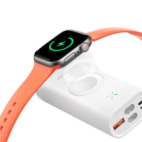   VEGER W1162S MagFan portable battery - 10000 mAh, built-in cable and for charging Apple Watch and all QI devices, white