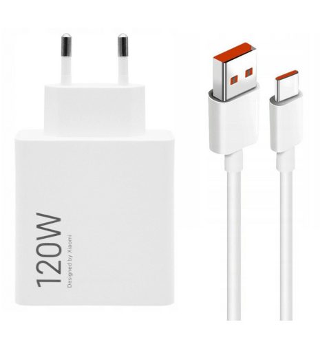 Xiaomi 120W Hypercharge Combo - 120 Watt  USB (Type-A) Charger + 1 Meter, 120 Watt Cable - White