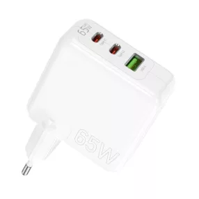   YOOUP NC67-G - 3-Port 65W GaN Charger - 65W GaN Power USB Fast Charger (2x USB-C + 1x USB-A)