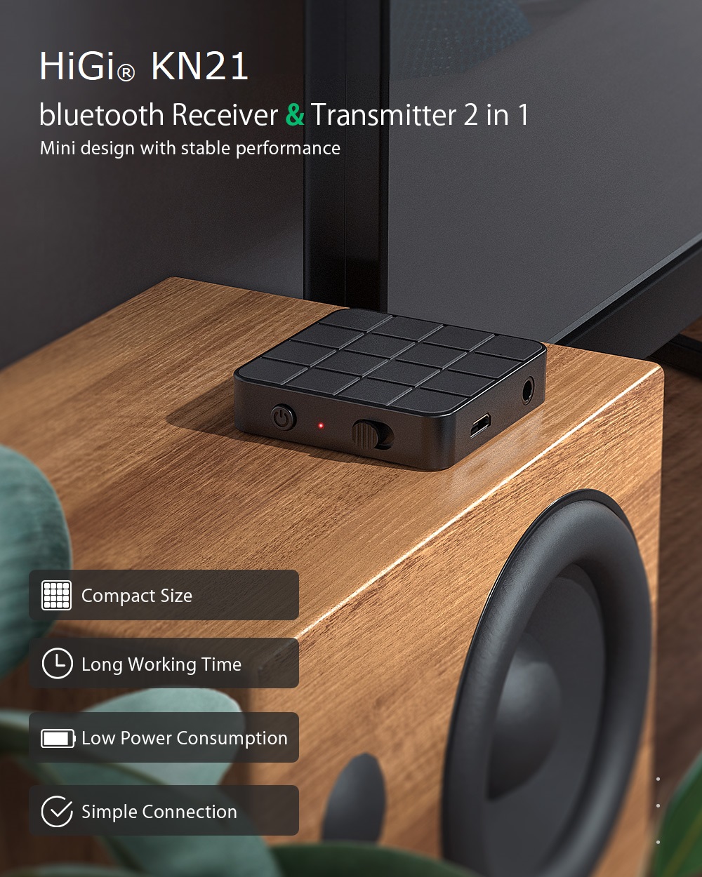 Transmisor y Receptor de Audio Bluetooth 5.0, KN321 – ELECTRÓNICA
