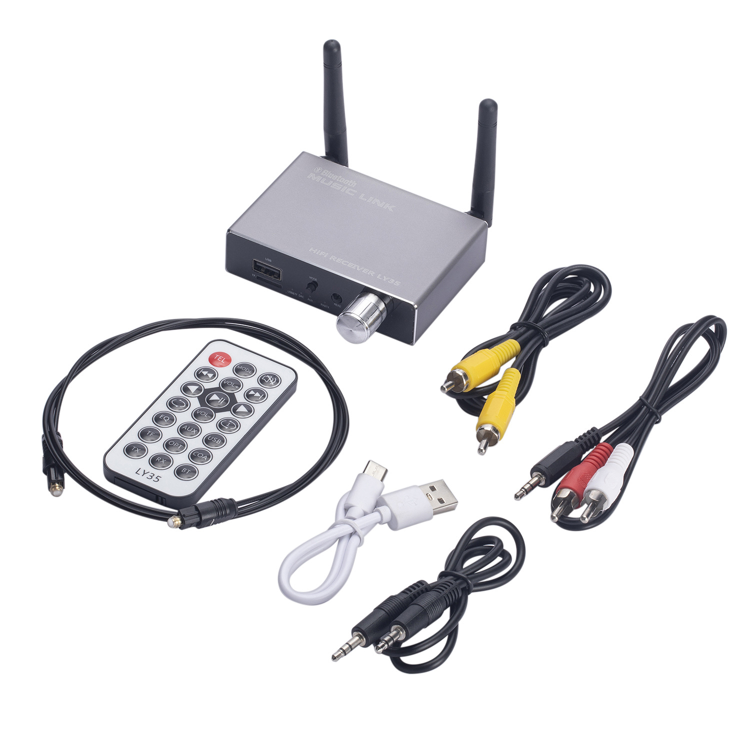 Receptor y transmisor Bluetooth LY35 de fibra óptica coaxial digital a  analógico 6 en 1