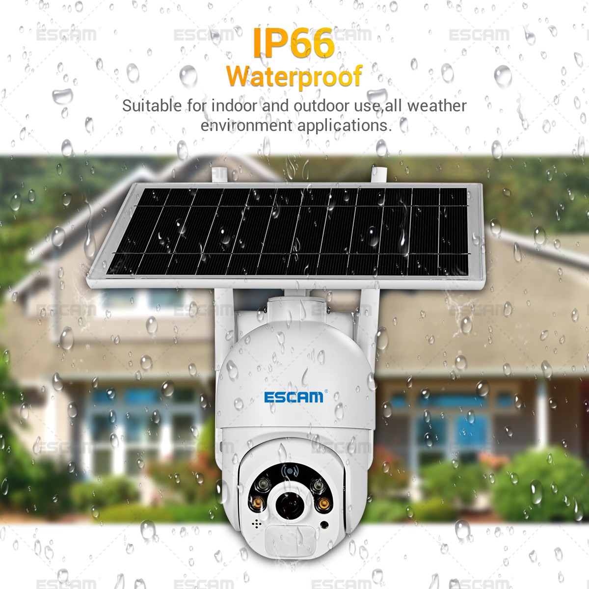 ESCAM QF450 - IP dome camera with 4G SIM card + solar panel