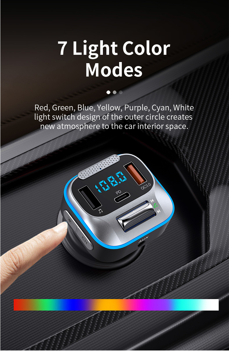 HiGi® - T73 Car bluetooth V5.0 FM Transmitter & car USB fast