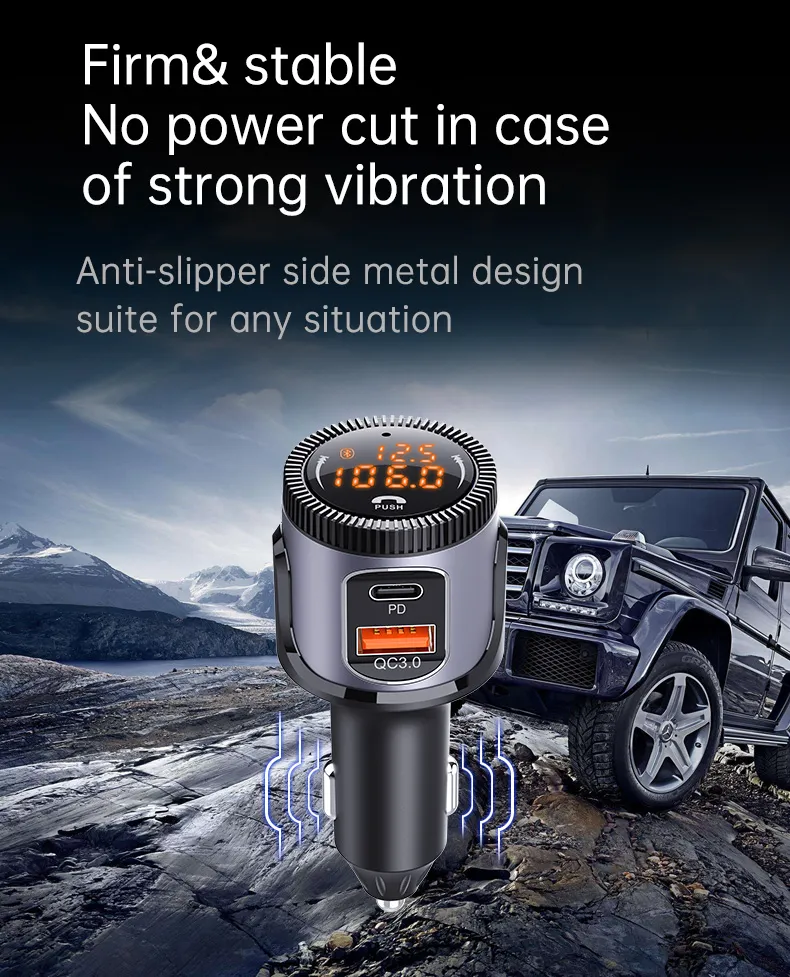 HiGi® - BC72 Car bluetooth V5.0 FM Transmitter & car USB fas