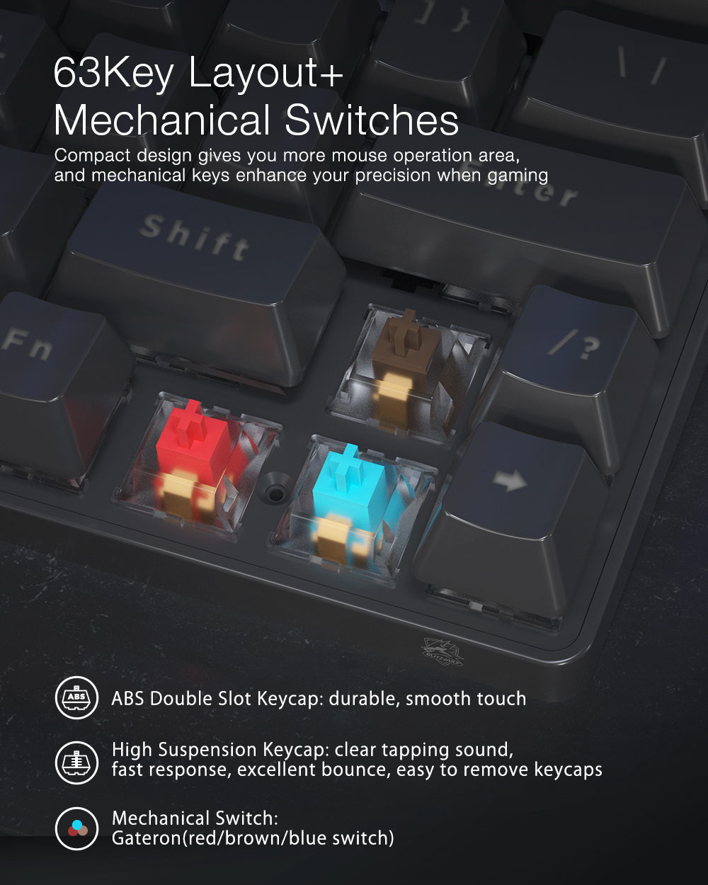 Blitzwolf Bw Kb1 Gamer Keyboard Mechanical Keys Rgb Led L