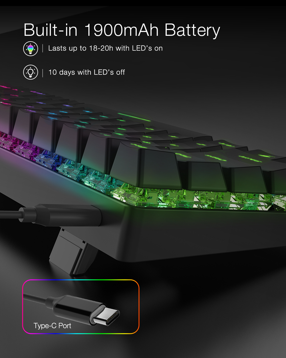 Blitzwolf Bw Kb1 Gamer Keyboard Mechanical Keys Rgb Led L