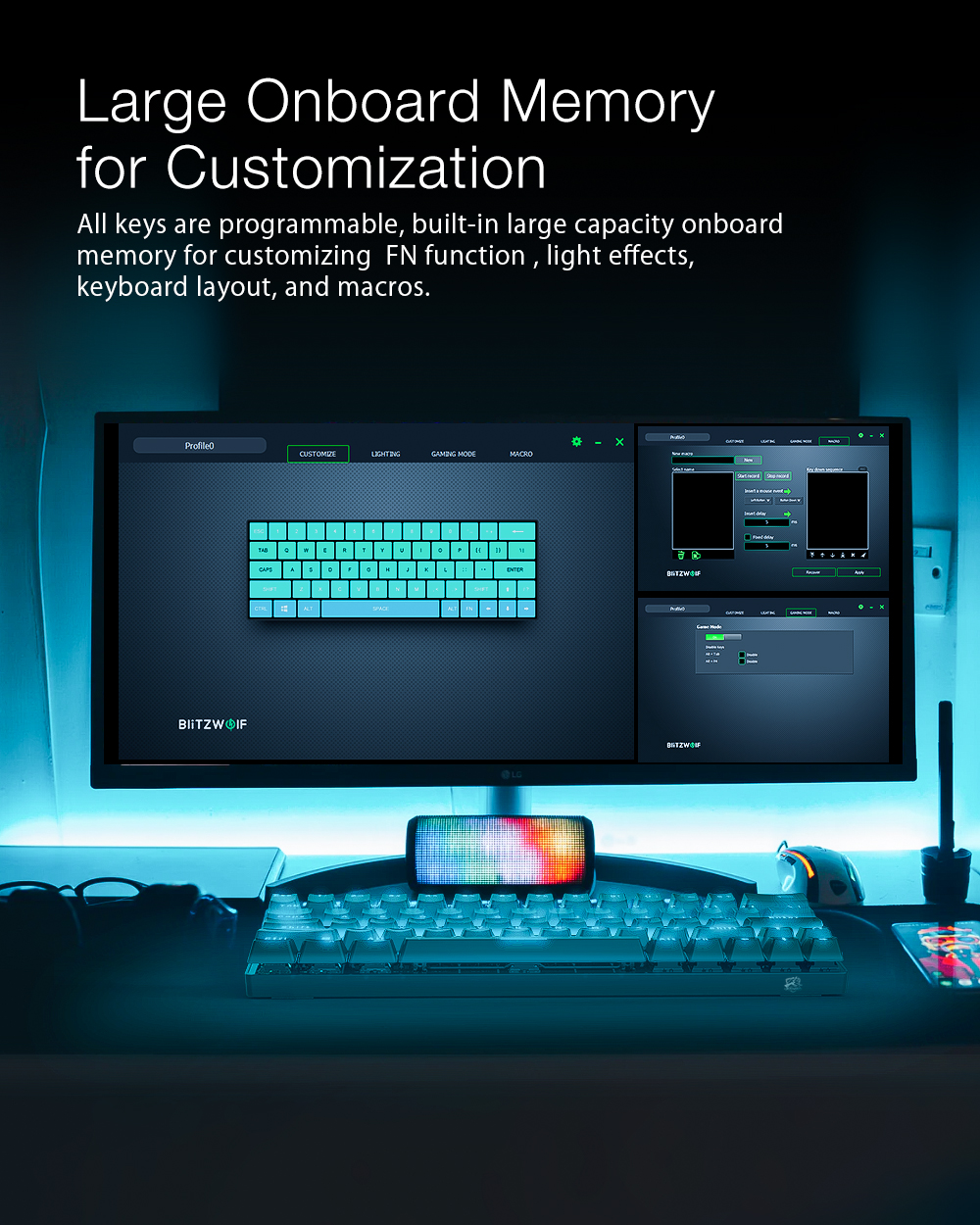 Blitzwolf Bw Kb1 Gamer Keyboard Mechanical Keys Rgb Led L